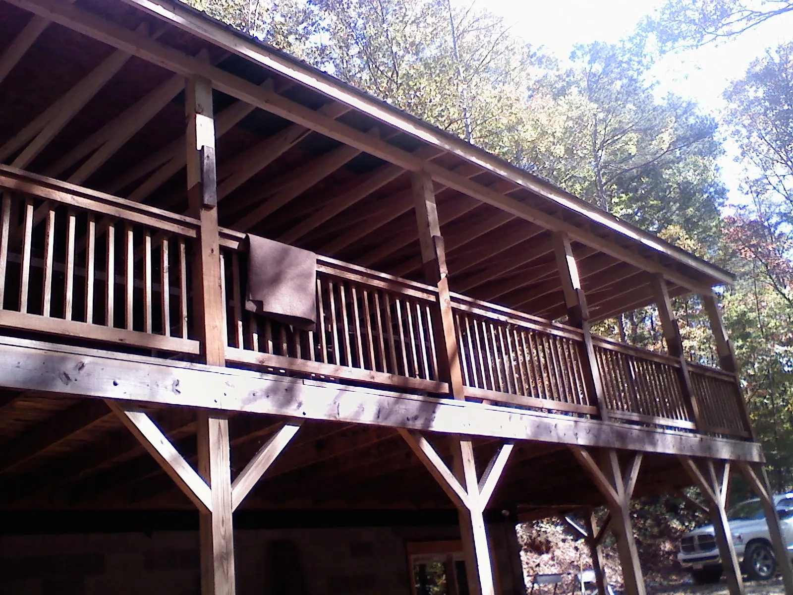 Timber framing under a new elevated porch and deck — Roof Leak Repair in Hummelstown by Roofing Brothers